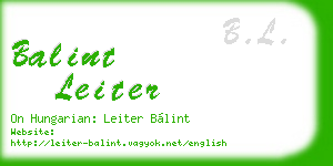 balint leiter business card